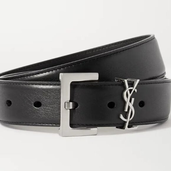 Authentic Saint Laurent YSL Monogram Cassandre Leather Belt 85 - Picture 4 of 14